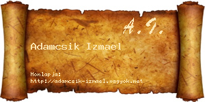 Adamcsik Izmael névjegykártya